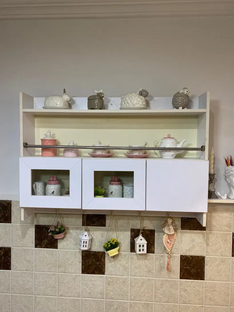 کابینت سفید|کتابخانه، شلف، قفسه‌های دیواری|خشکبیجار, |دیوار