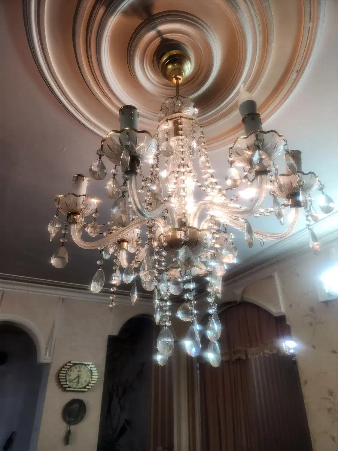 لوستر 6 شاخه|لوستر و چراغ آویز|زنجان, |دیوار