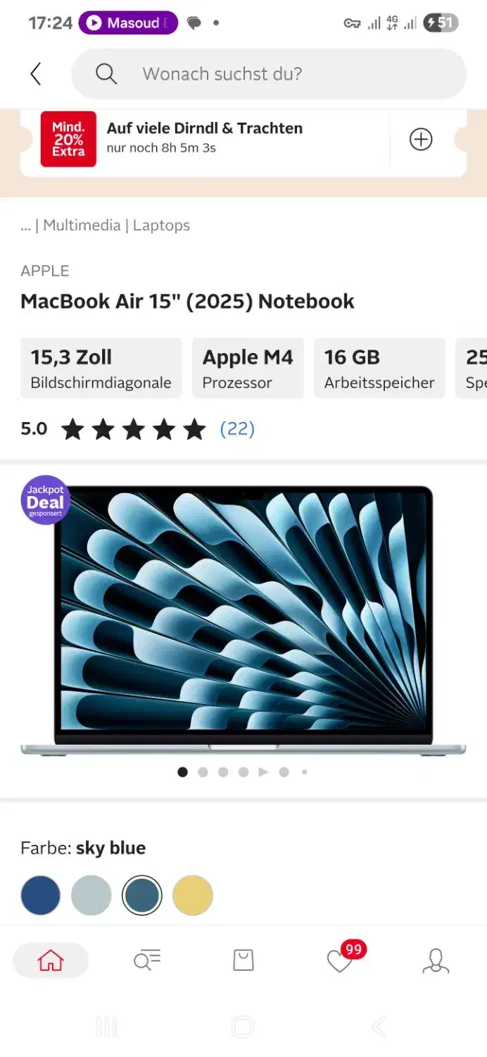 Macbook Air 15 (2025) Notebook|رایانه همراه|شیراز, فرهنگ شهر|دیوار