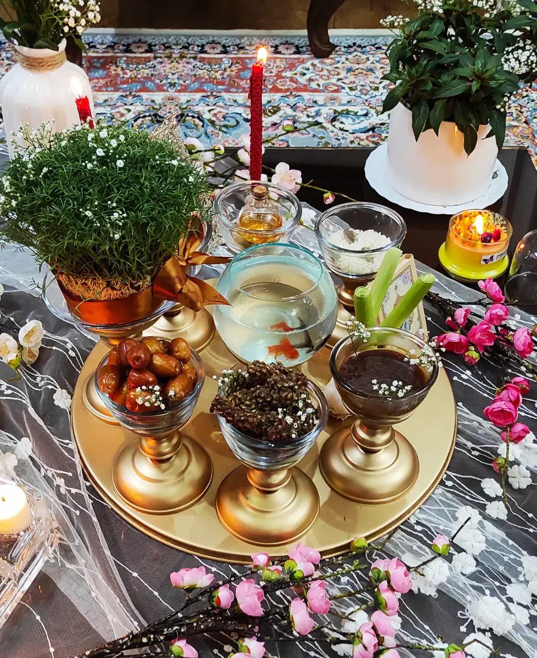 هفت سین برنجی و بلور|مجسمه، تندیس، ماکت|شهریار, شهریار|دیوار