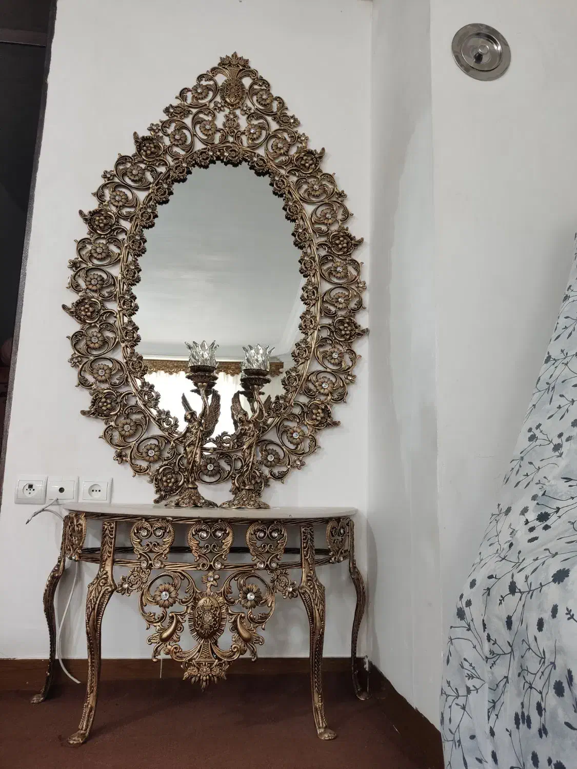 آینه شمعدان با میز|بوفه، ویترین، کنسول|خسروشاه, |دیوار