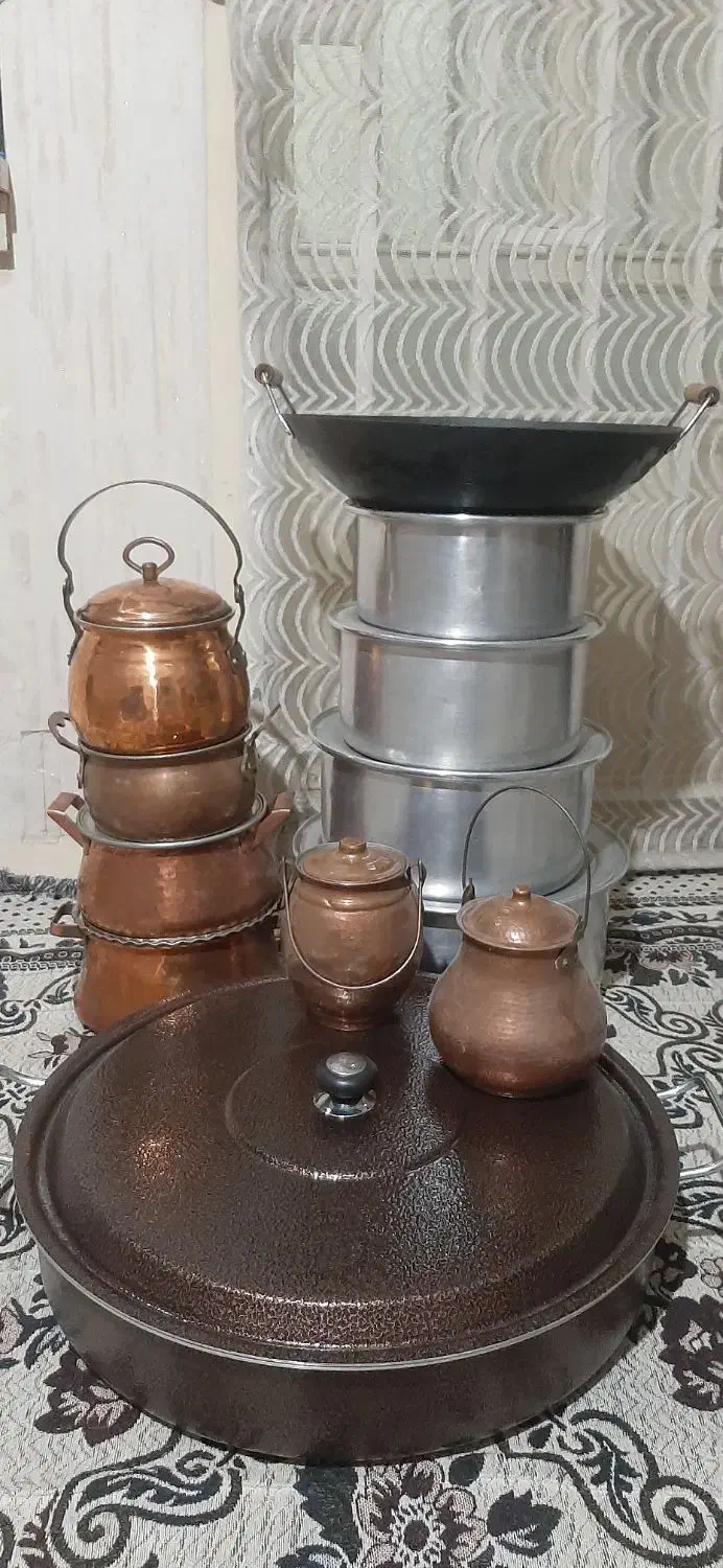 قابلمه روحی و مسی تابه بزرگ تفلون در شهریار|ظروف پخت‌وپز|تهران, شهرک فرهنگیان|دیوار