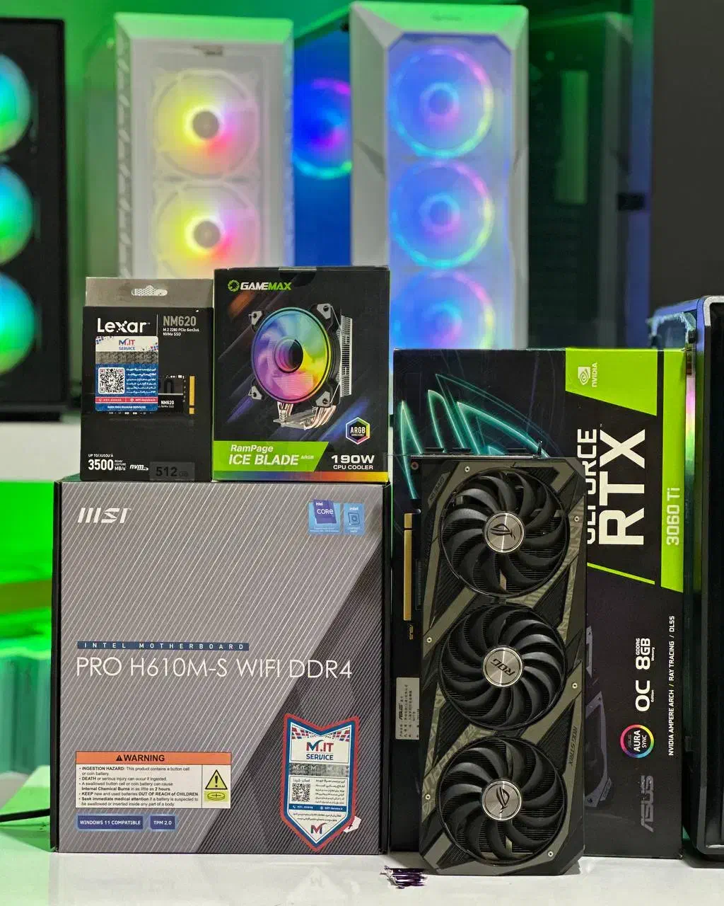 کیس گیمینگ رندرینگ RTX3060Ti ROG +I512400F|رایانه رومیزی|مشهد, آبکوه|دیوار