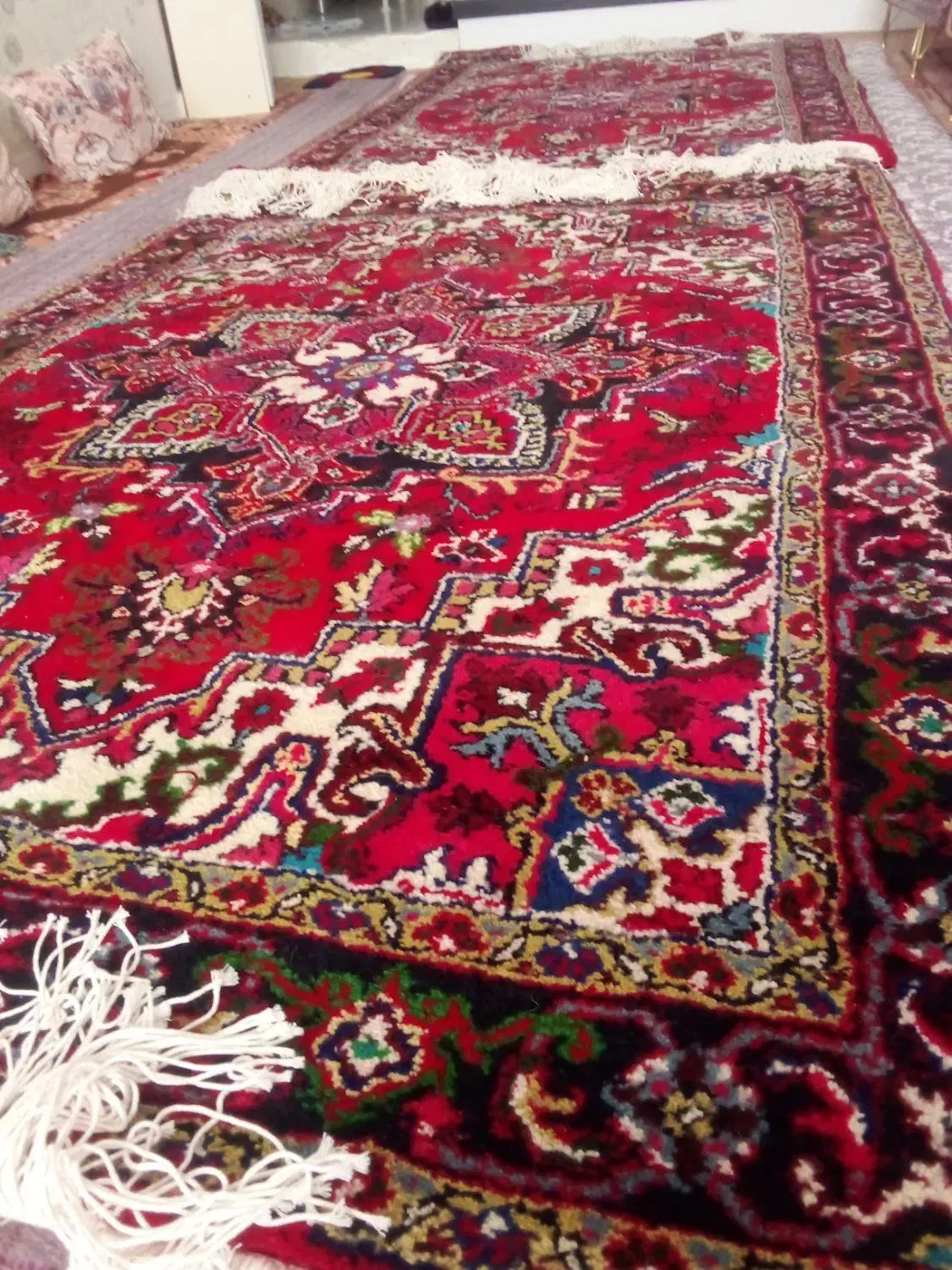 جفت قالیچه خالچه هریس|فرش|تبریز, |دیوار