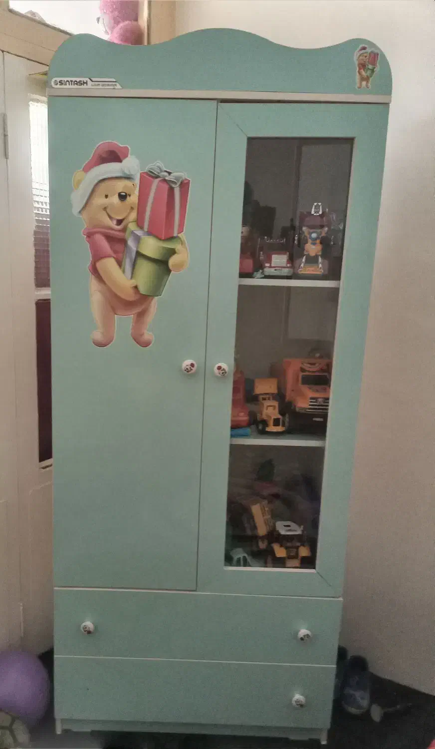 تخت کمد بچه تر تمیز بخاطر بچه ام بزرگ شده میفروشم|تخت و صندلی بچه|خلخال, |دیوار