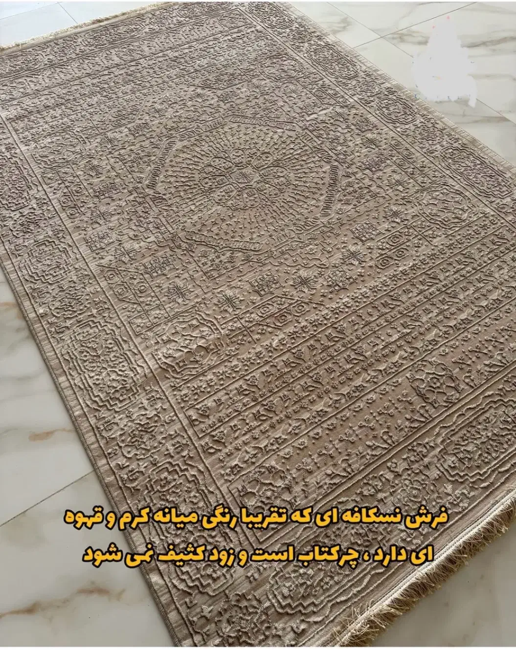 فرش کرم نسکافه ای|فرش|نیشابور, محله میدان باغات|دیوار