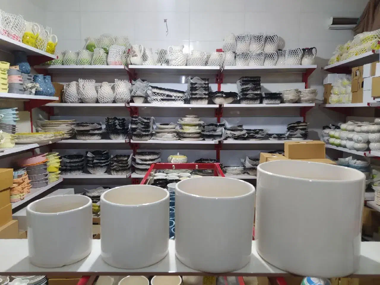 گلدان استوانه چهارتایی مدل gggf سرامیکی|گل و گیاه طبیعی|قم, باغ شریفی|دیوار