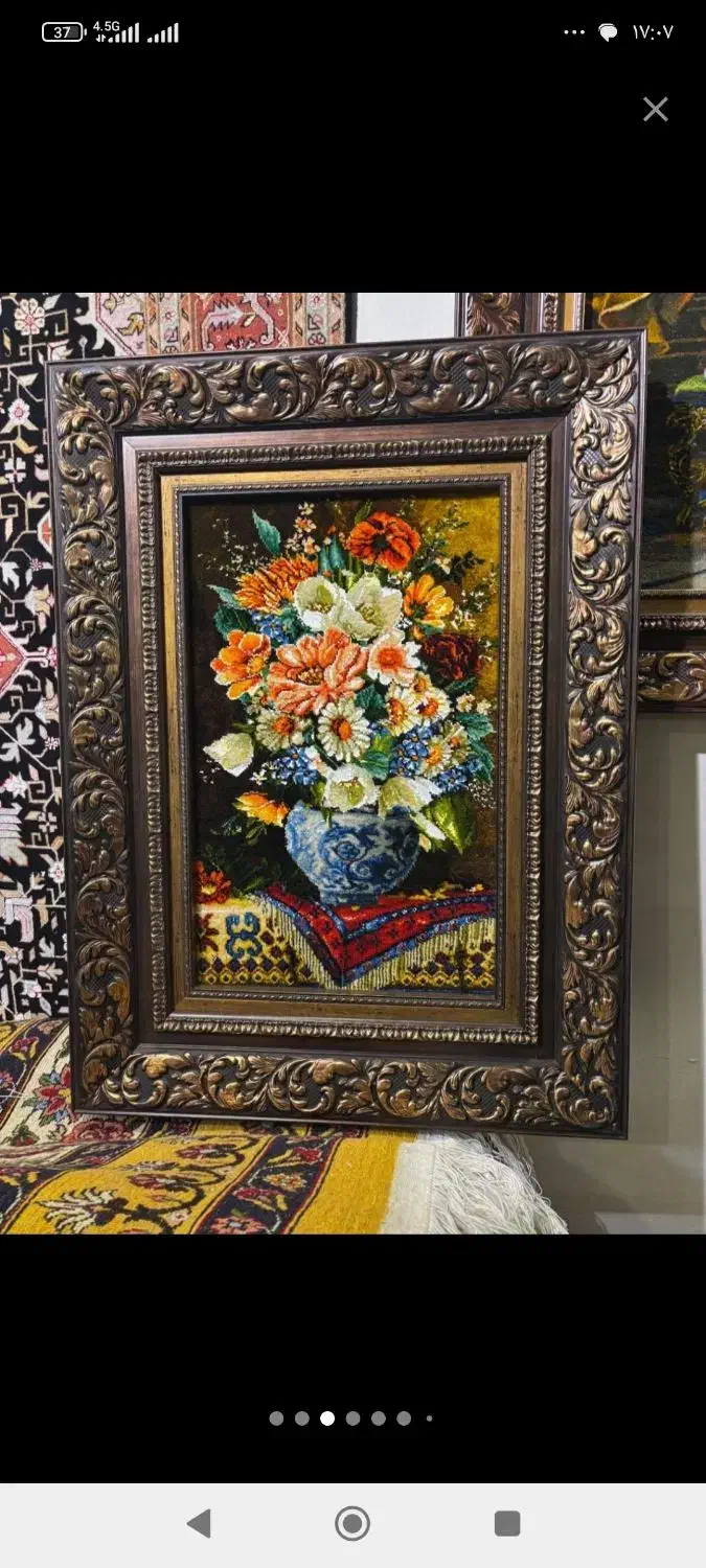 تابلوفرش دستبافت گل مناسب کادو/ فروشگاه ماندگار|تابلو فرش|تهران, بوستان جنگلی لویزان|دیوار