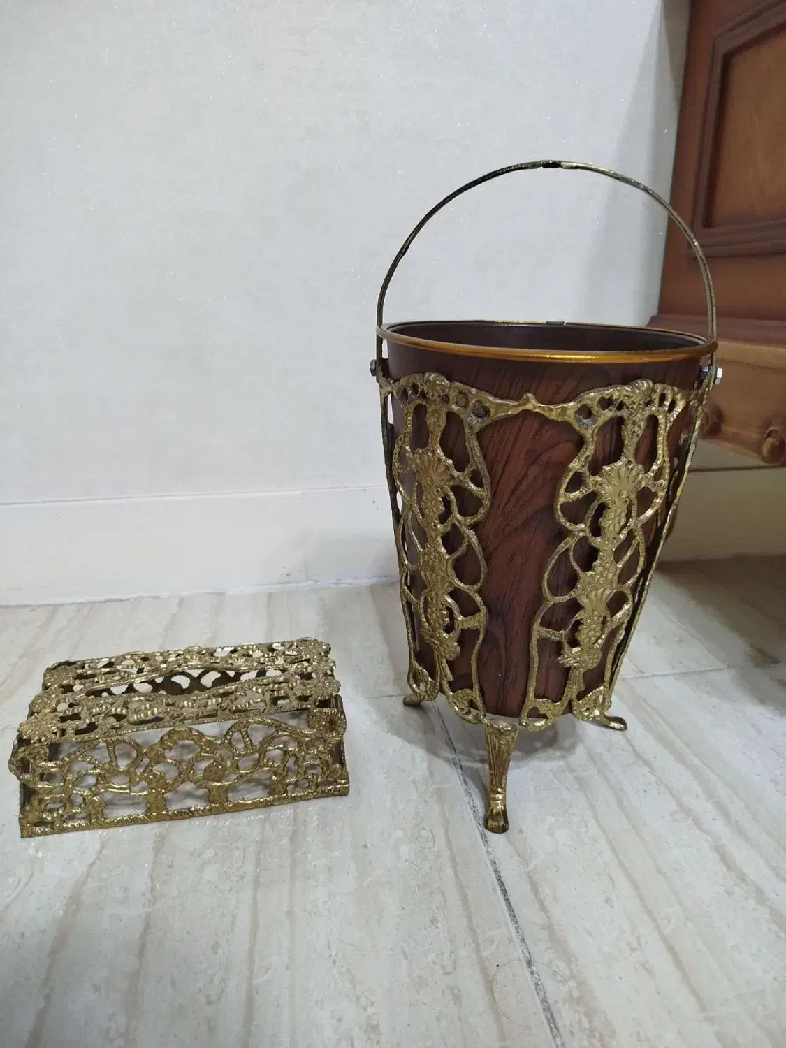 سطل و جا دستمال کاغذی برنج|صنایع دستی و سایر لوازم تزئینی|پاکدشت, پاکدشت (مامازند)|دیوار