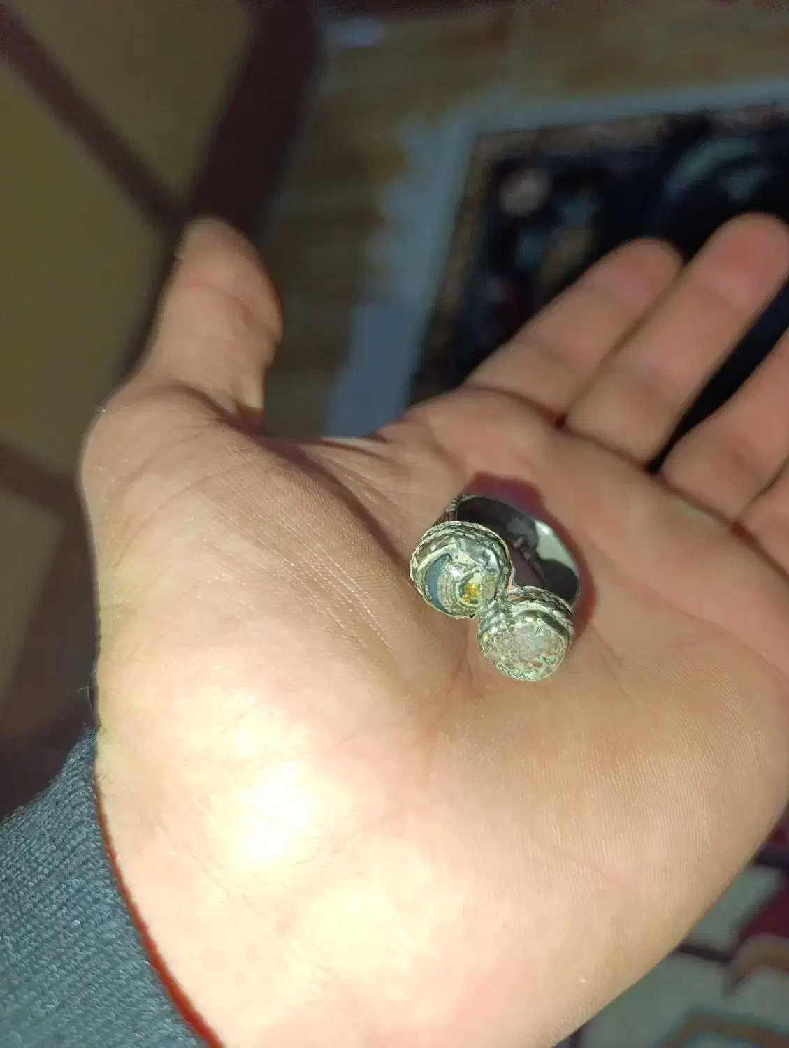 انگشتر نقره با مهره خاص|کلکسیون اشیاء عتیقه|بهبهان, |دیوار