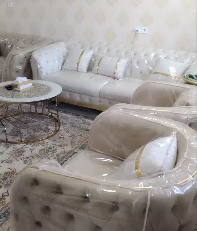 کاور طلقی مبل 8 نفره کاملا سالم|مبلمان خانگی و میز عسلی|اهواز, سپیدار|دیوار