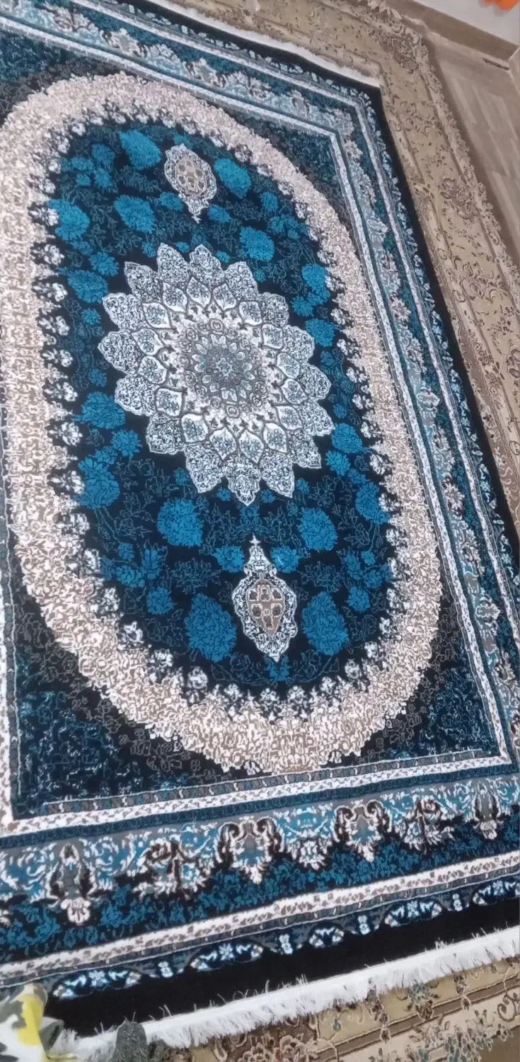 فرش ۶ متری رنگ سورمه ای قیمت ۳ تومن|فرش|تربت جام, میان جام|دیوار