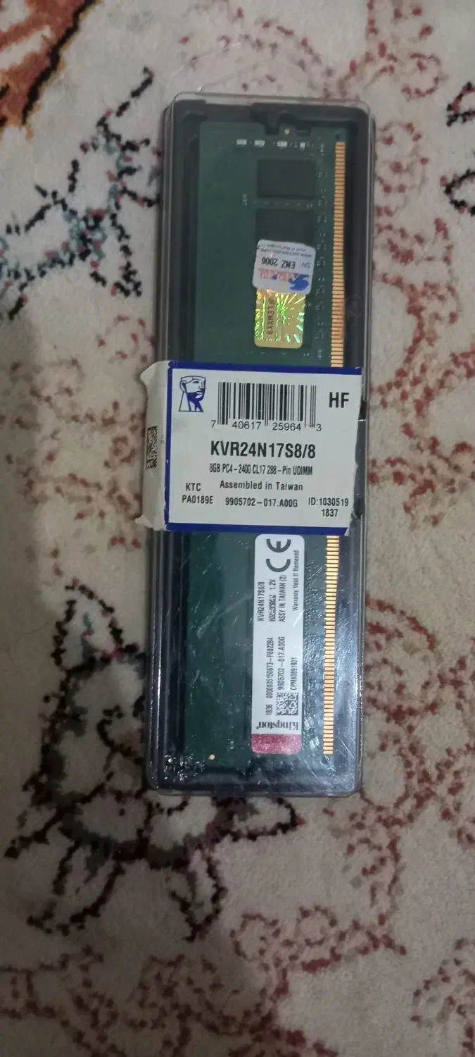 رم KVR24N17S8/8 ddr4 ظرفیت ۸ گیگ نو|قطعات و لوازم جانبی رایانه|تهران, دریا|دیوار