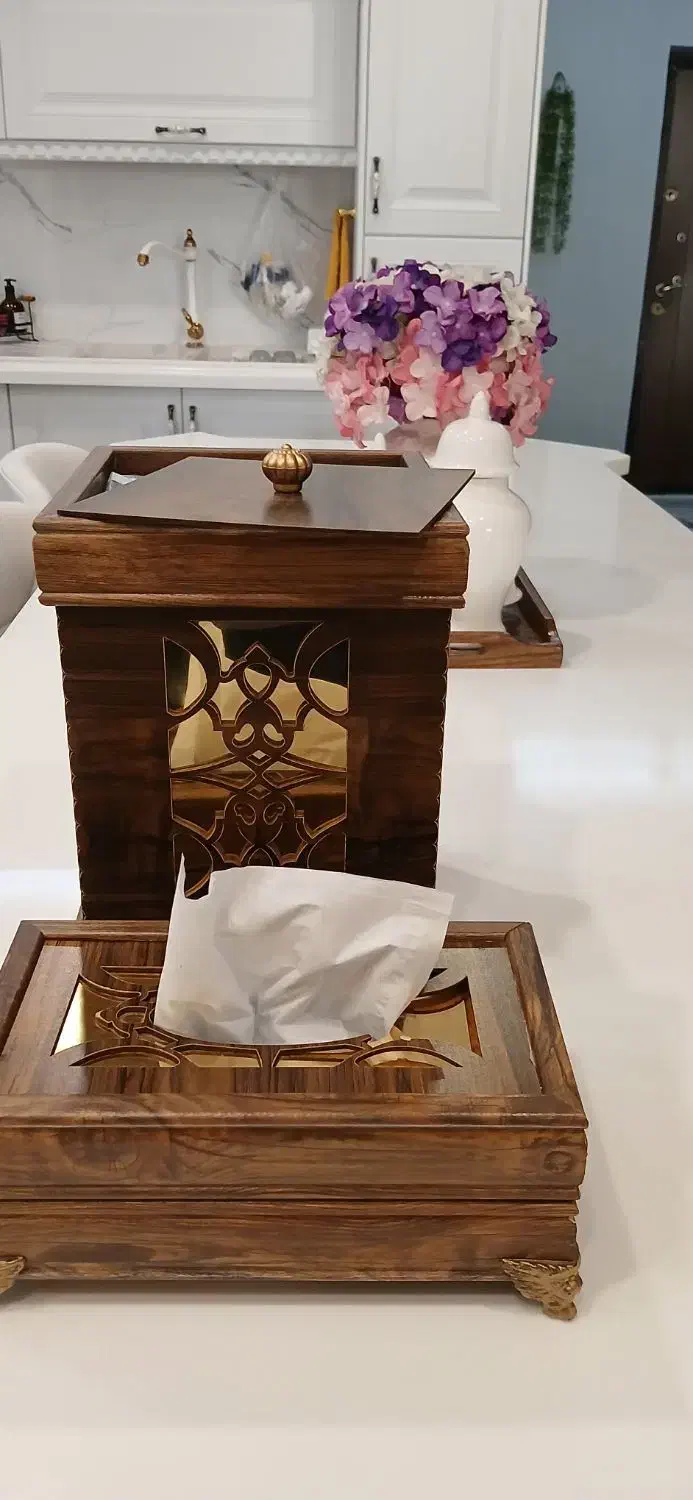 ست جا دستمالی و سطل زباله|صنایع دستی و سایر لوازم تزئینی|تهران, تهرانسر شمالی|دیوار