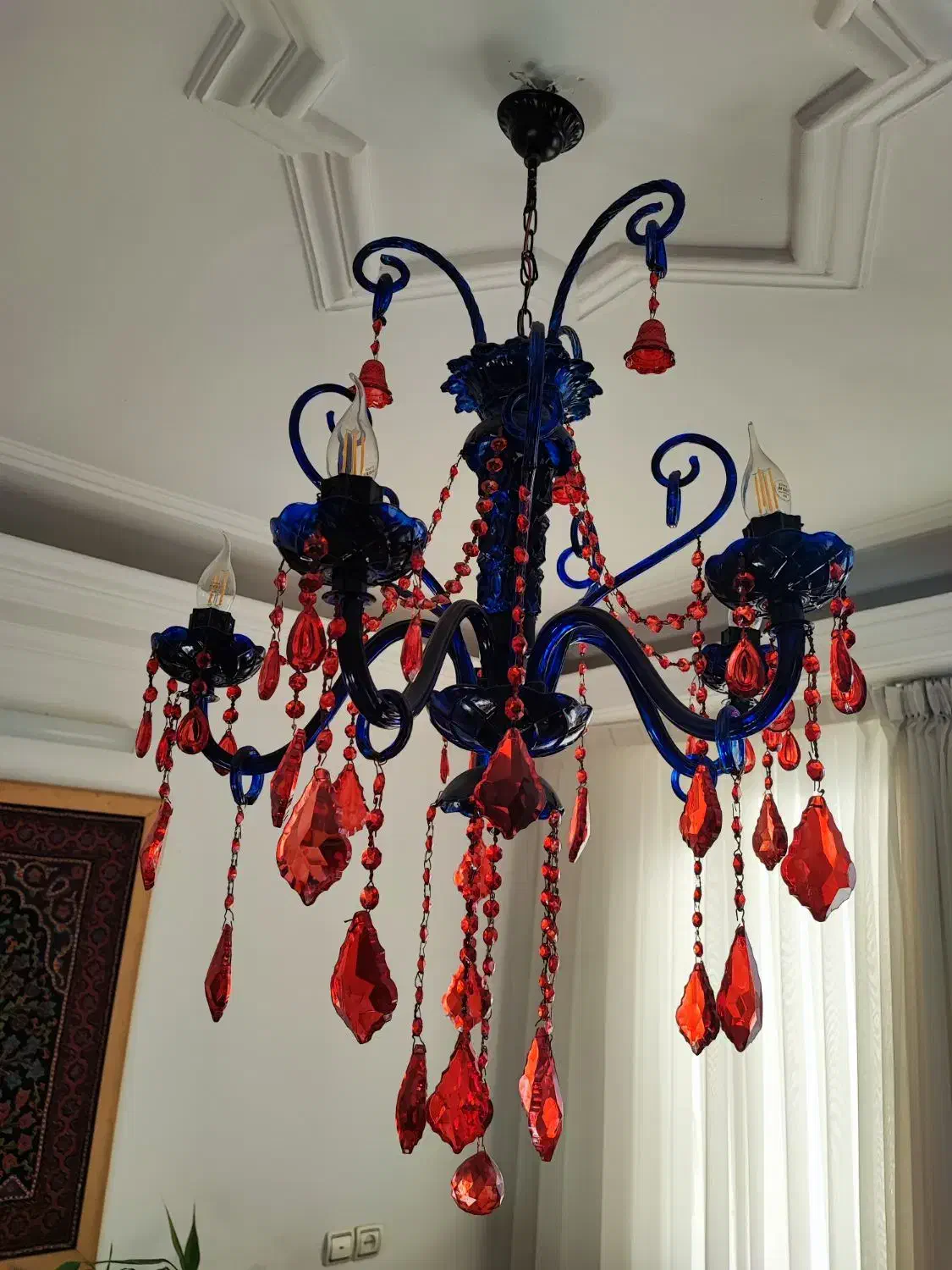 لوستر کریستال رنگی|لوستر و چراغ آویز|مشهد, کلاهدوز|دیوار