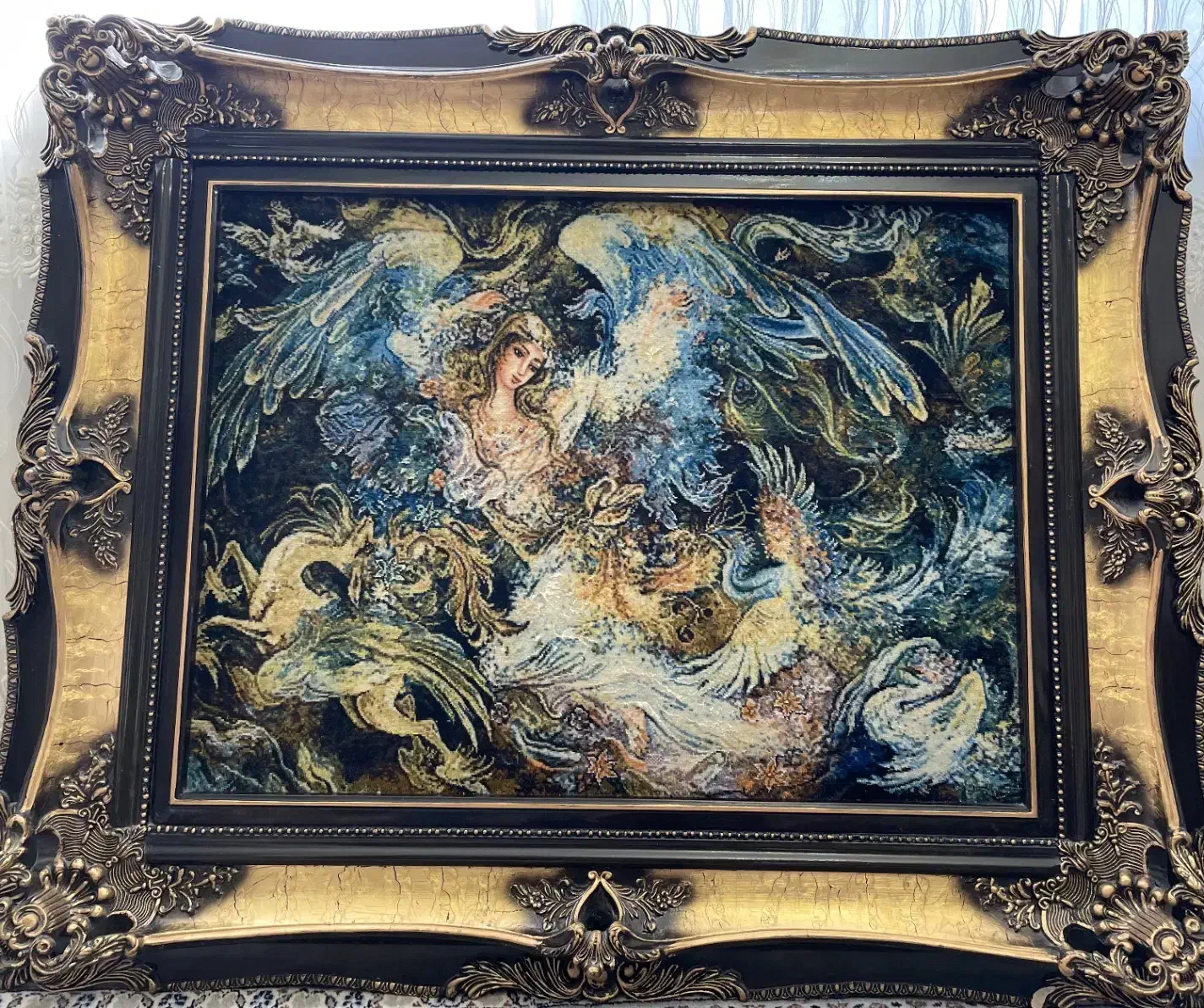 تابلو فرش دستباف طرح فرشته|تابلو فرش|تهران, امام زاده حسن|دیوار