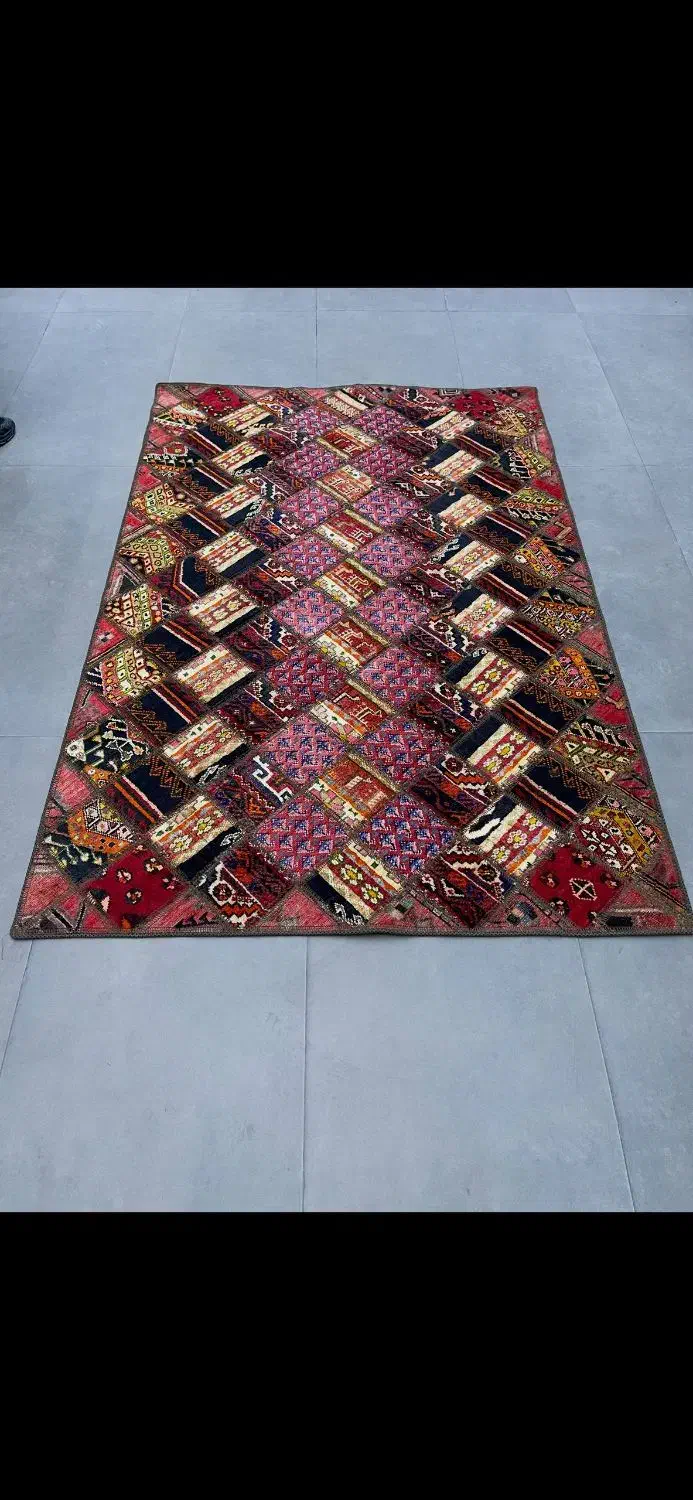 فرش دستباف (بساک)انواع کلاژ و چهل تیکه زیبا|فرش|مشکیندشت, |دیوار