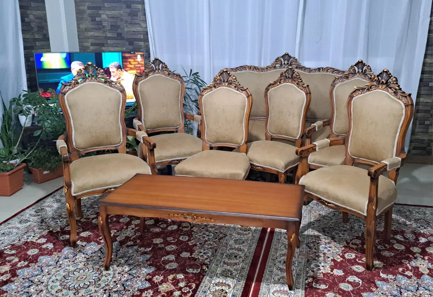 مبل استیل نه نفره در حد نو به همراه میز جلو مبلی|مبلمان خانگی و میز عسلی|تهران, مجیدیه|دیوار