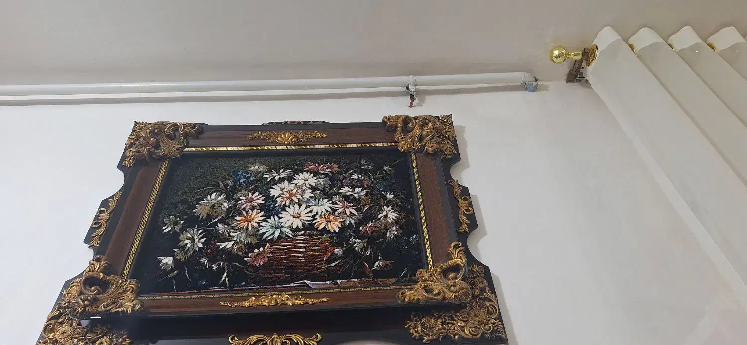 تابلو فرش ماشینی دور چوب|تابلو فرش|دزفول, |دیوار