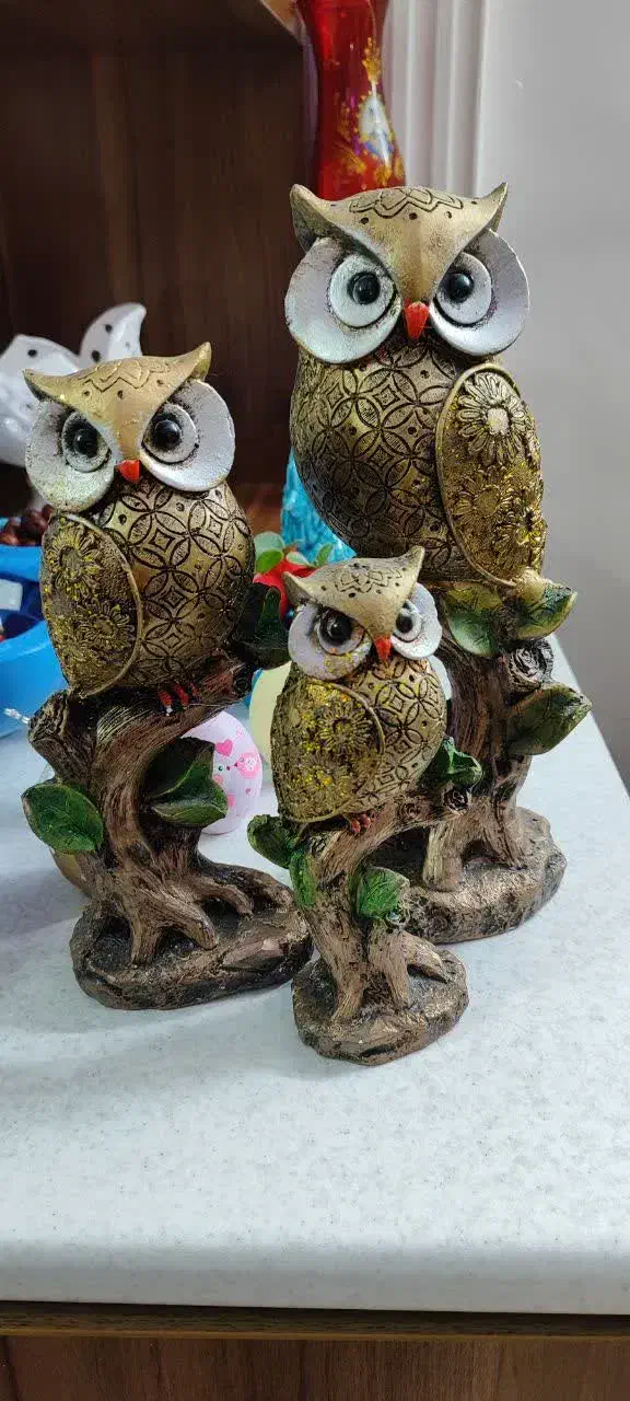 سه عدد جغد|مجسمه، تندیس، ماکت|کرج, حیدرآباد|دیوار