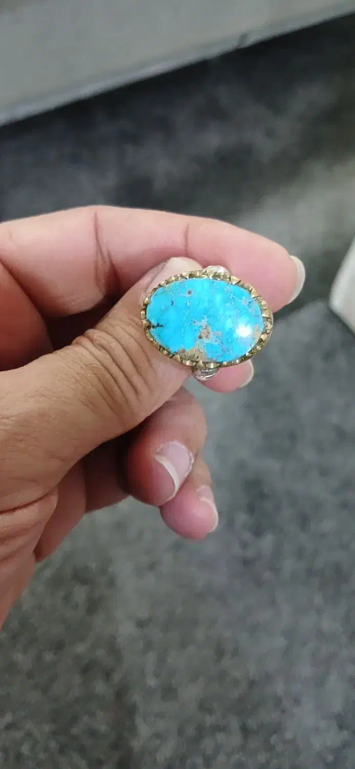 انگشتر فیروزه نقره اصل|بدلیجات|دزفول, |دیوار