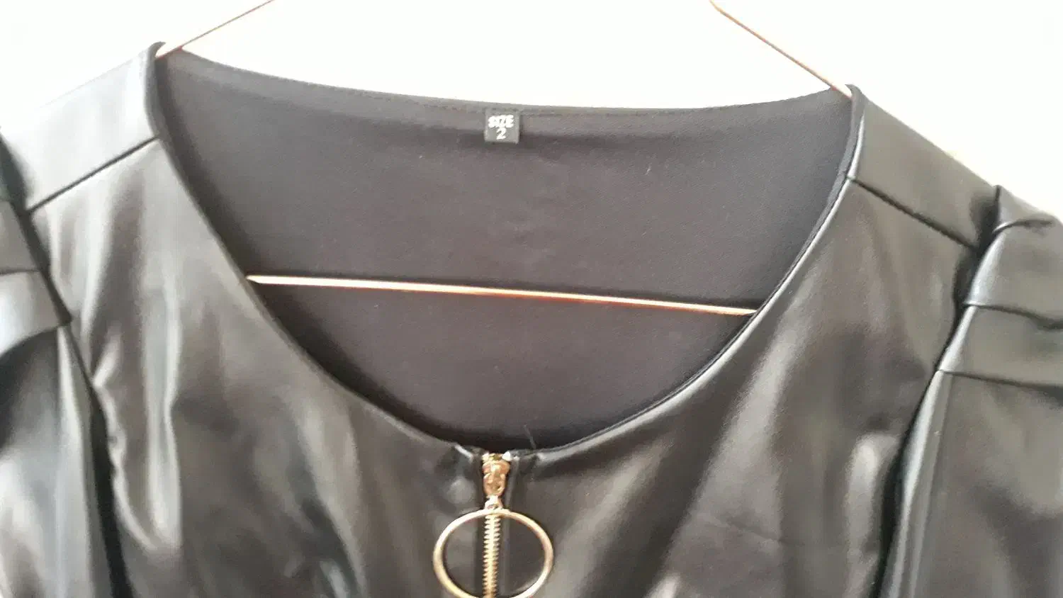 شومیز چرمی مشکی|لباس|تاکستان, |دیوار