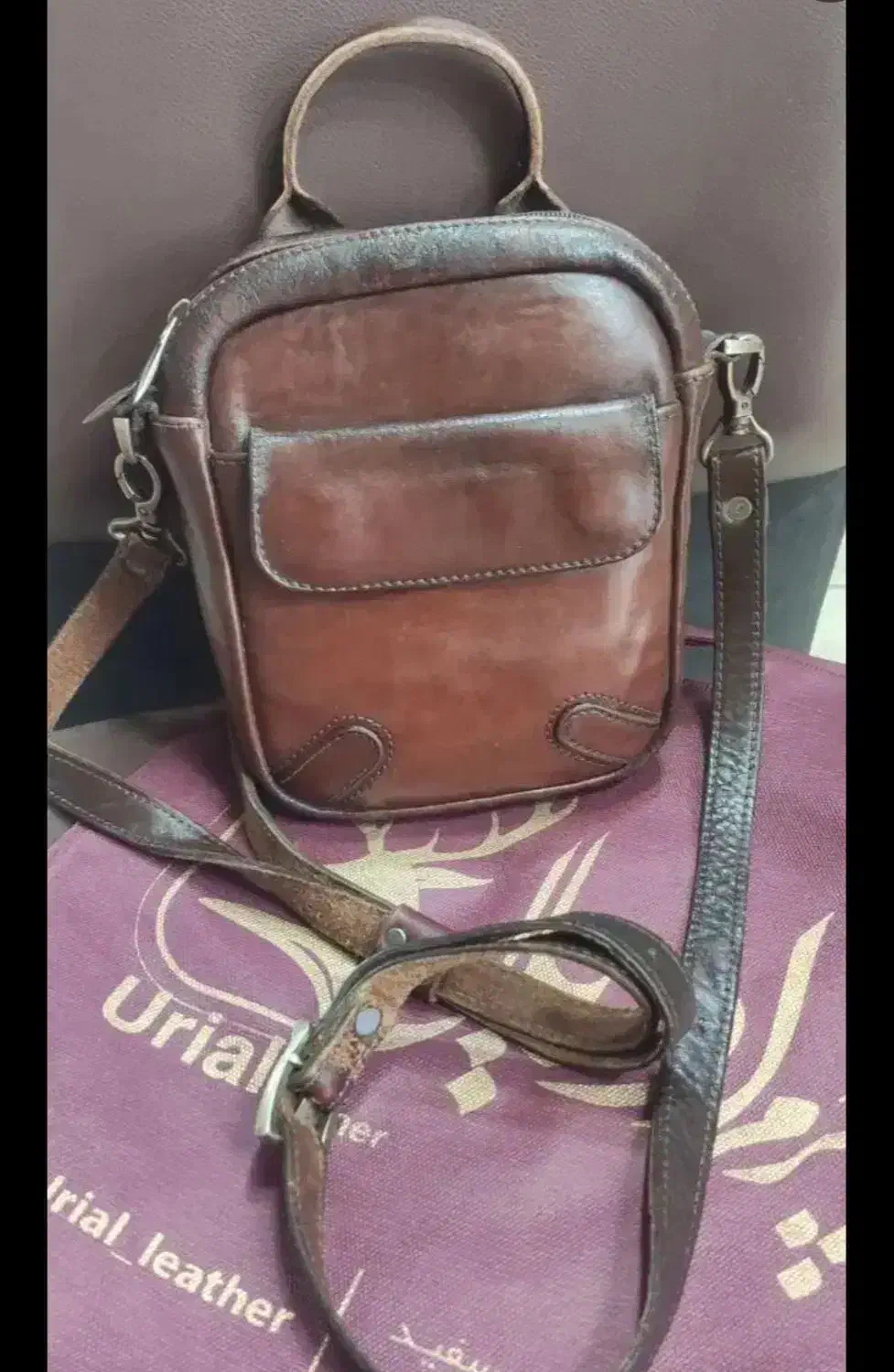 کیف دوشی چرم طبیعی|کیف، کفش، کمربند|بجنورد, |دیوار