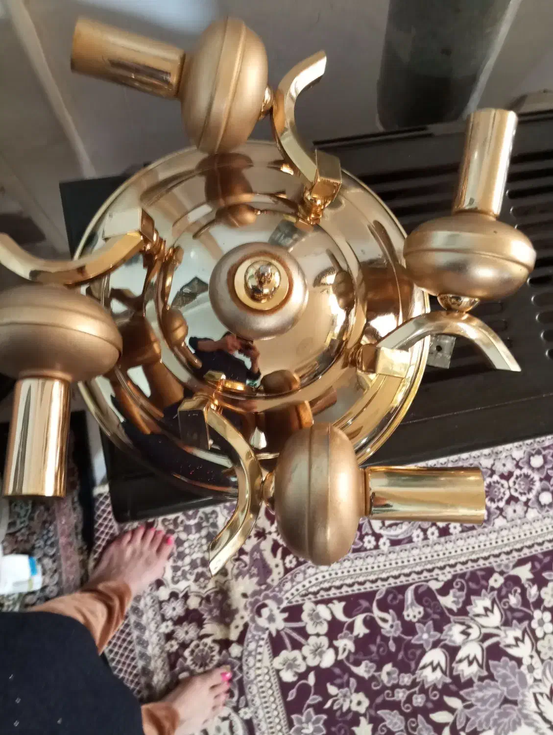 لوستر سقفی آبکاری طلا|لوستر و چراغ آویز|شهریار, کرد امیر|دیوار