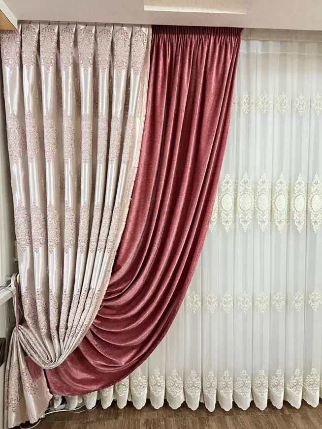 فروش فوری - پرده پذیرایی ( آماده نصب)|پرده، رانر، رومیزی|شاهین‌شهر, شهرک ردانی پور|دیوار