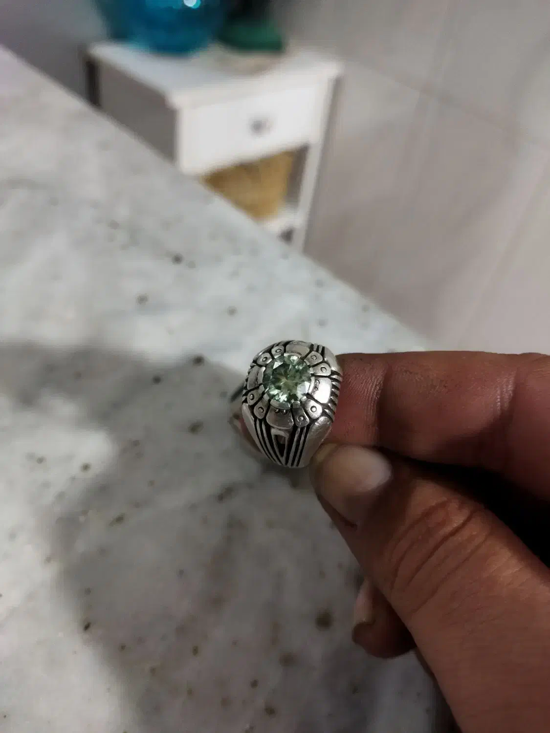 انگشتر موزانایت و زمرد|جواهرات|کرج, شهرک فهمیده|دیوار