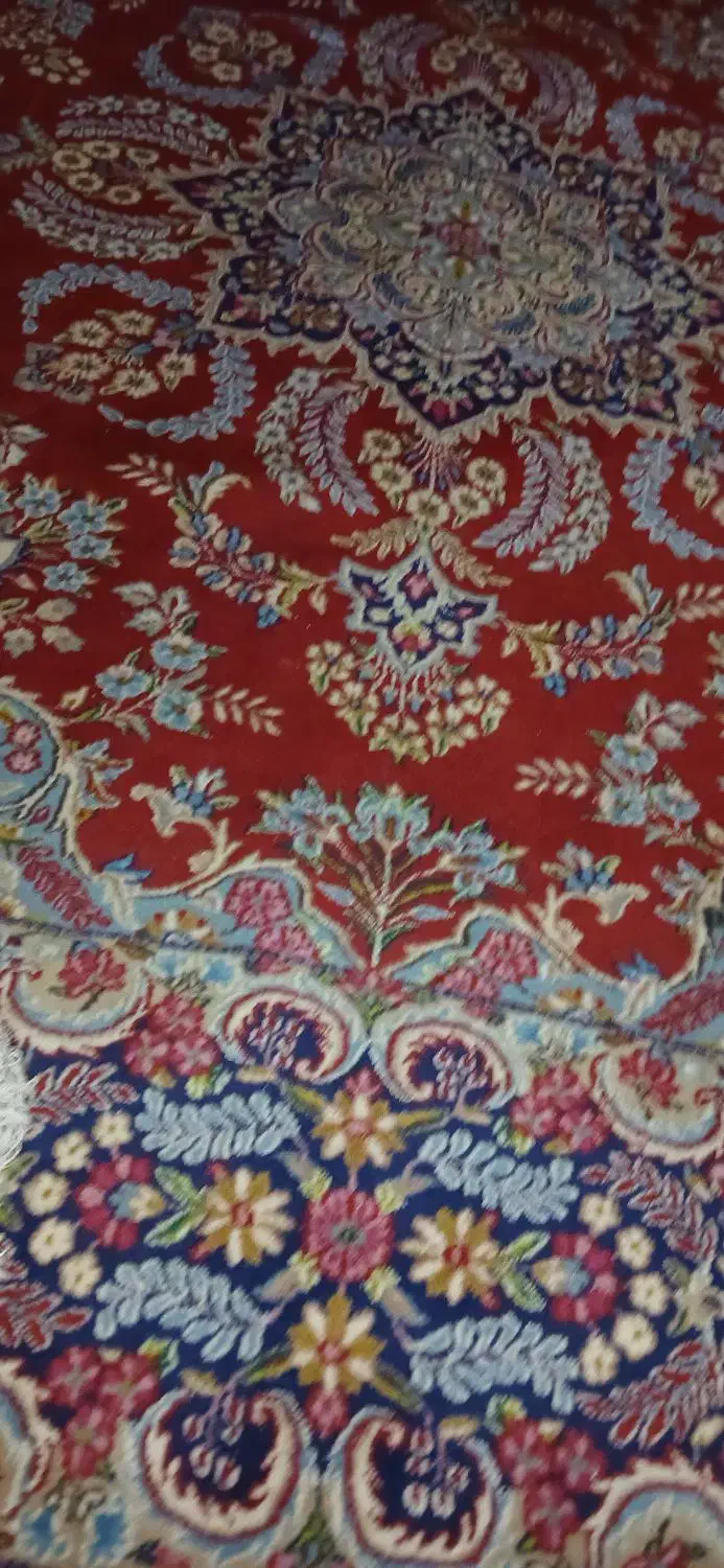 جفت قالی کارکرده کرمان 12متری رج40سالم خابدار|فرش|تبریز, |دیوار