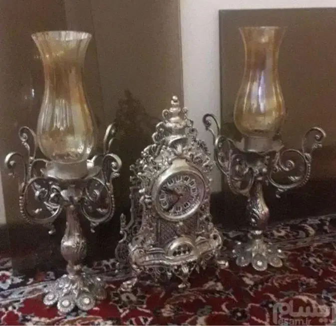 ساعت‌شمعدان برنزی|ساعت دیواری و تزئینی|اهر, |دیوار