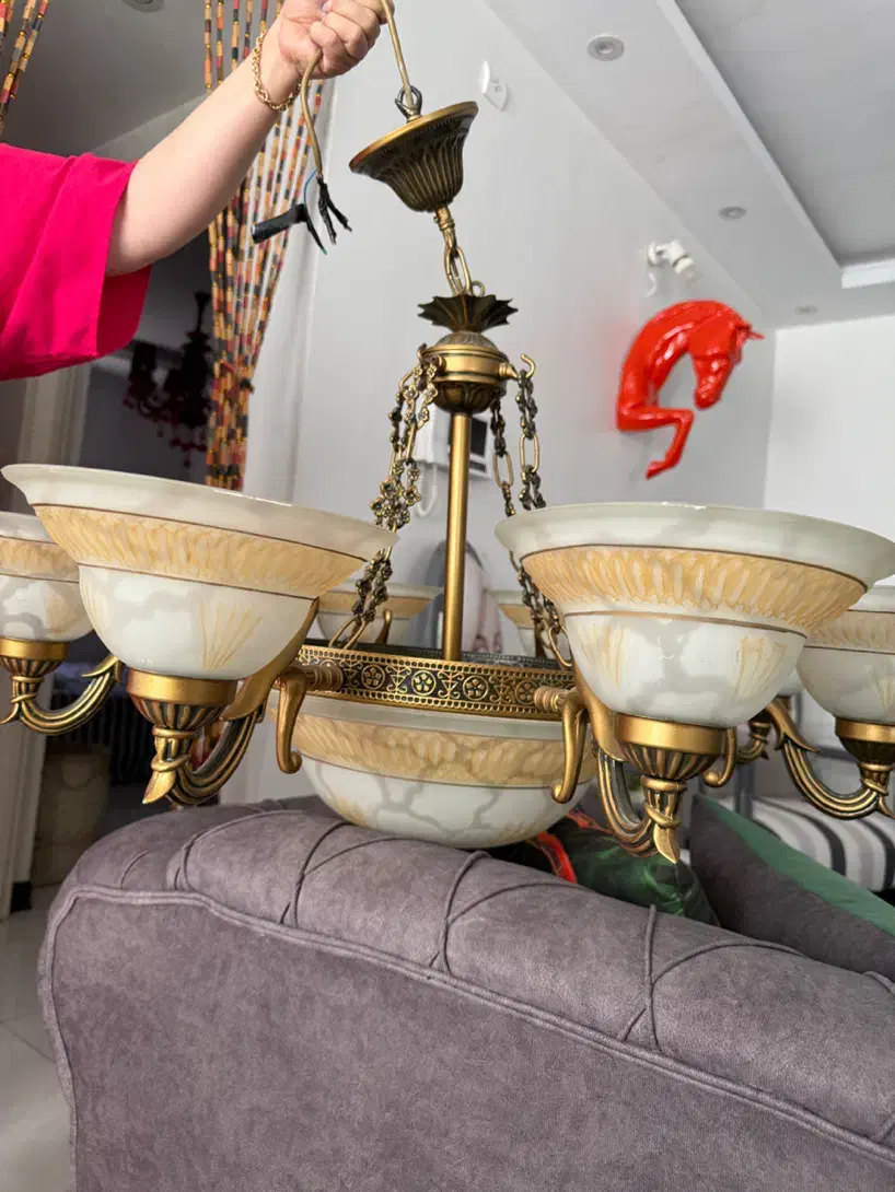 لوستر لوکس ده شعله|لوستر و چراغ آویز|پردیس, فاز ۱|دیوار