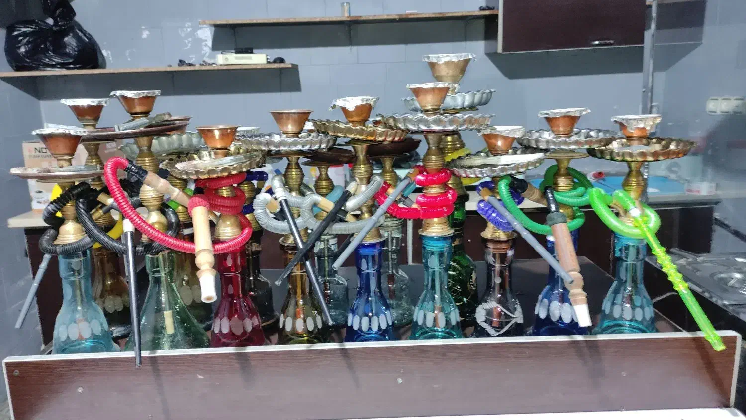 18 عدد قلیان برنجی قهوه خانه|کلکسیون و سرگرمی|لنگرود, |دیوار