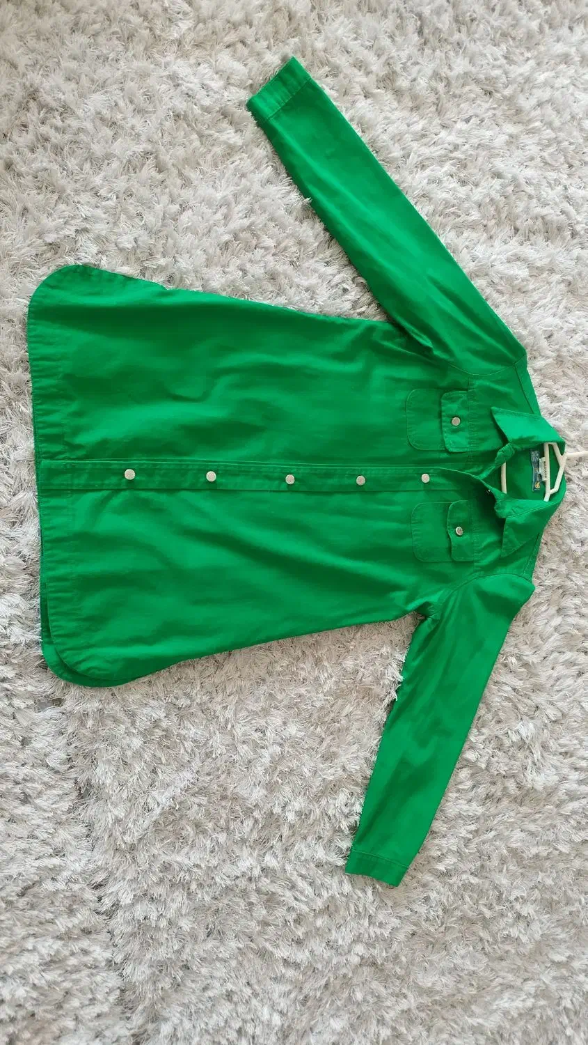 شومیز سبز رنگ کتان|لباس|بندر گز, |دیوار