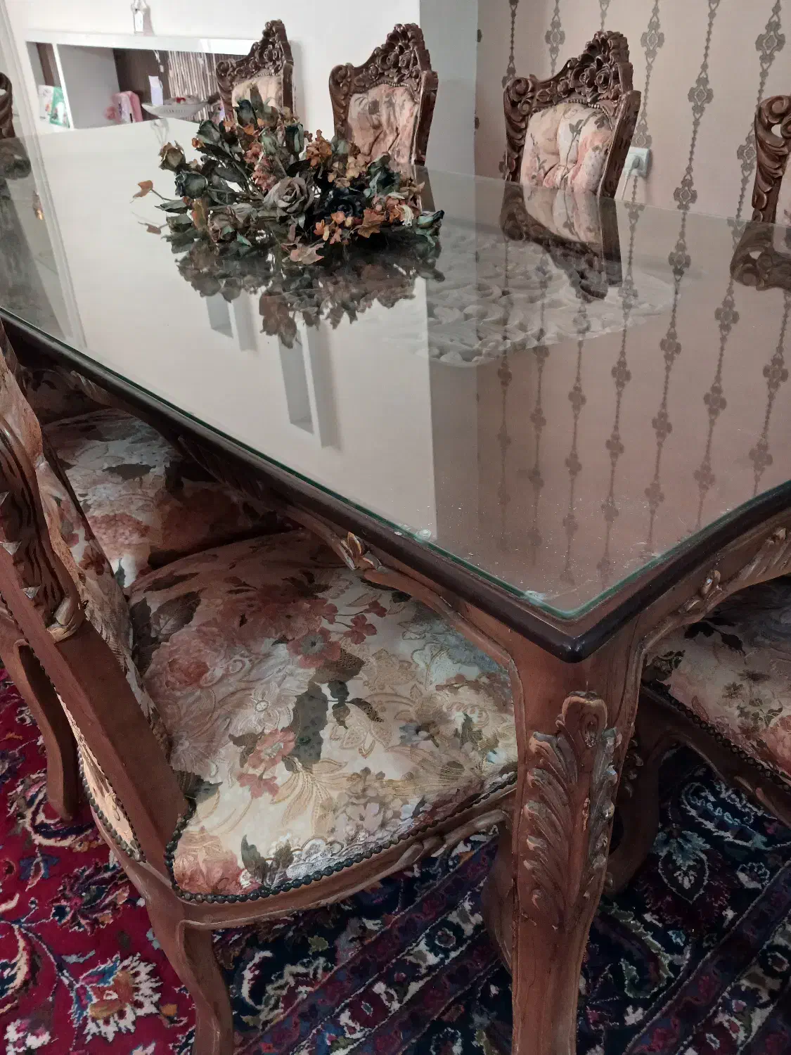 صندلی و میز نهارخوری ۱۰ نفره با چوب گردو|میز و صندلی غذاخوری|گنبد کاووس, |دیوار