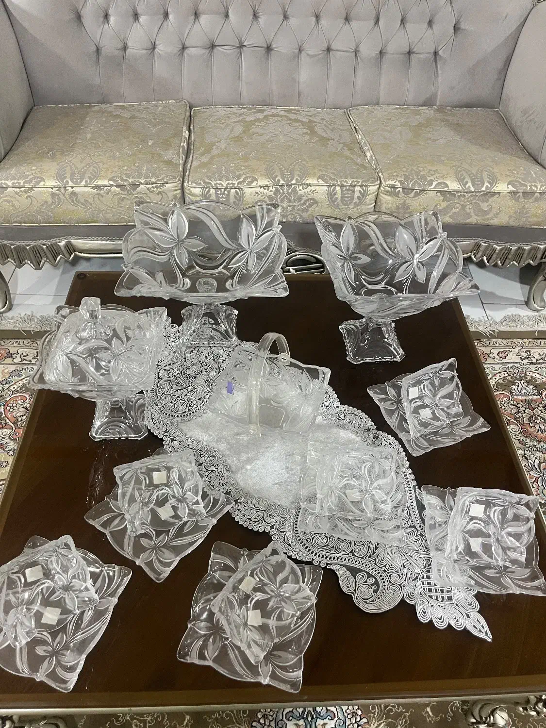 سرویس کریستال 6 نفره سیلیکا ژاپن|ظروف سرو و پذیرایی|تهران, مسعودیه|دیوار