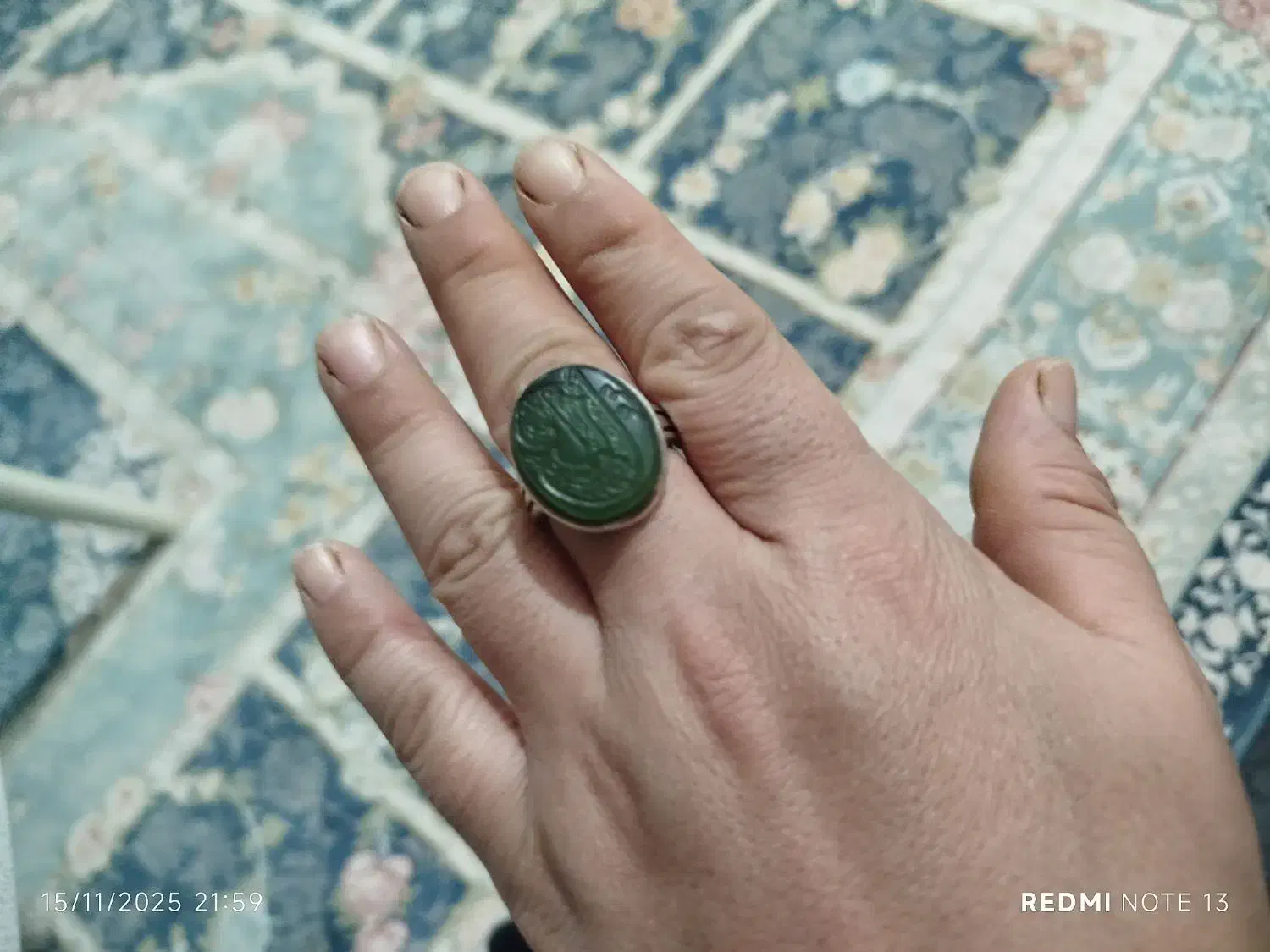 انگشتر عقیق سبز قدیمی|جواهرات|قم, شهرک امام حسین|دیوار