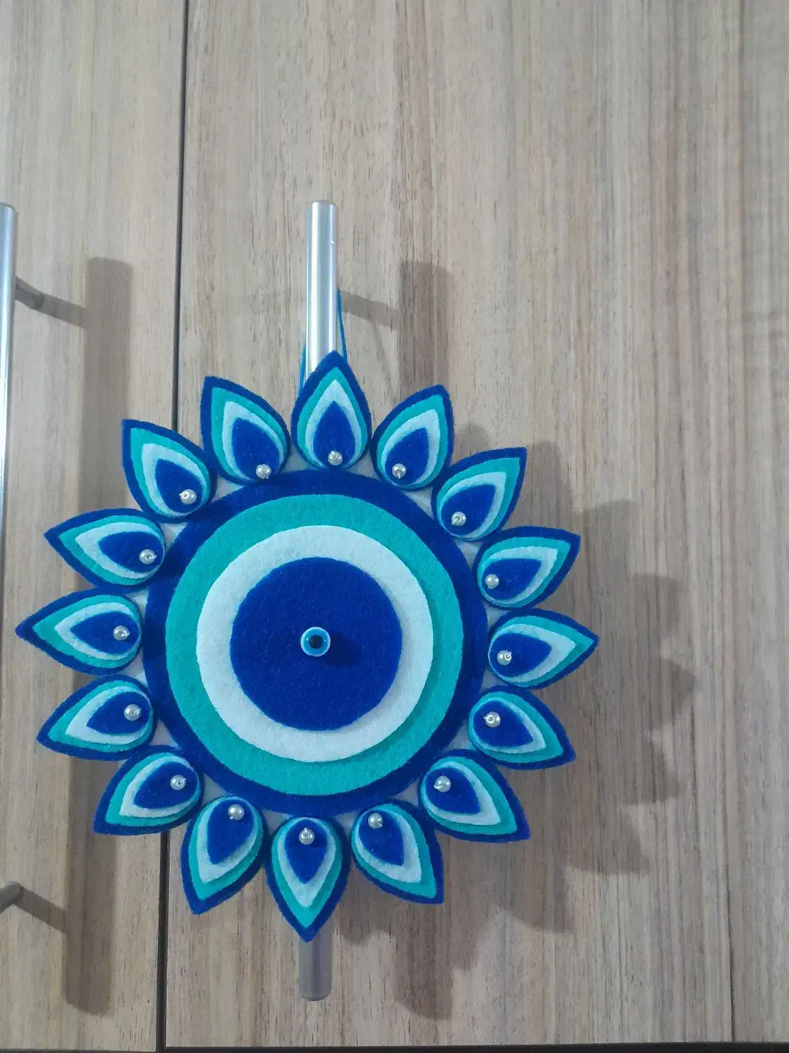 آویزتزئینی چشم زخم(چشم نظر)نمد،نمدی|صنایع دستی و سایر لوازم تزئینی|شهریار, شهرک امیریه|دیوار