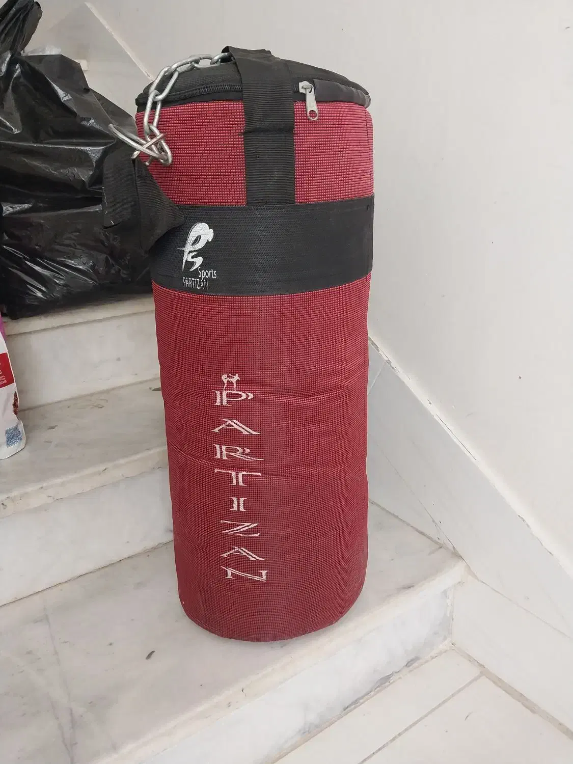 کیسه بکس سالمو نو همراه با زجنیر و آویزش|تجهیزات ورزشی|فردوس (خراسان), |دیوار