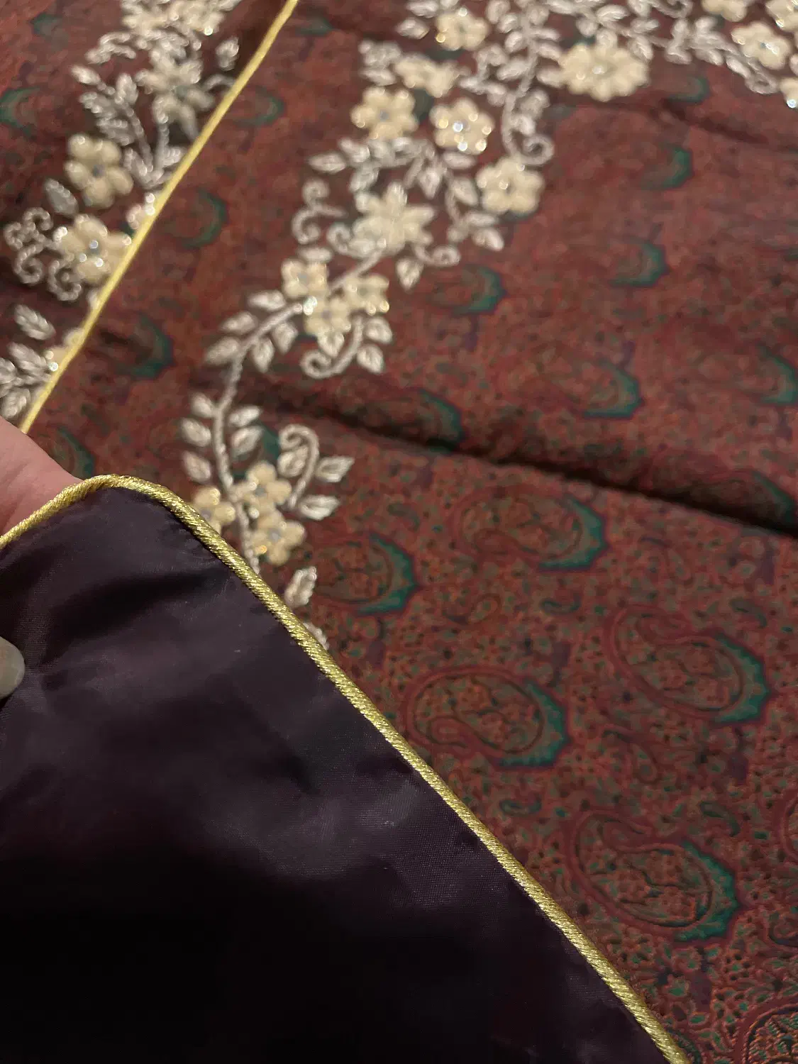 ترمه تمام کار دست|پرده، رانر، رومیزی|شاندیز, |دیوار