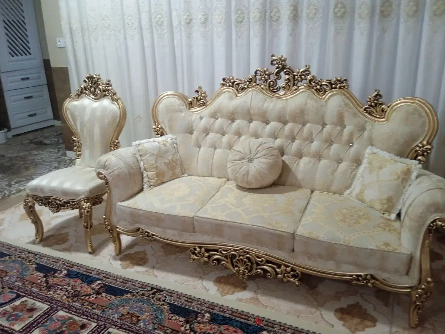 مبل کلاسیک نه نفره مدل افسون|مبلمان خانگی و میز عسلی|سقز, |دیوار