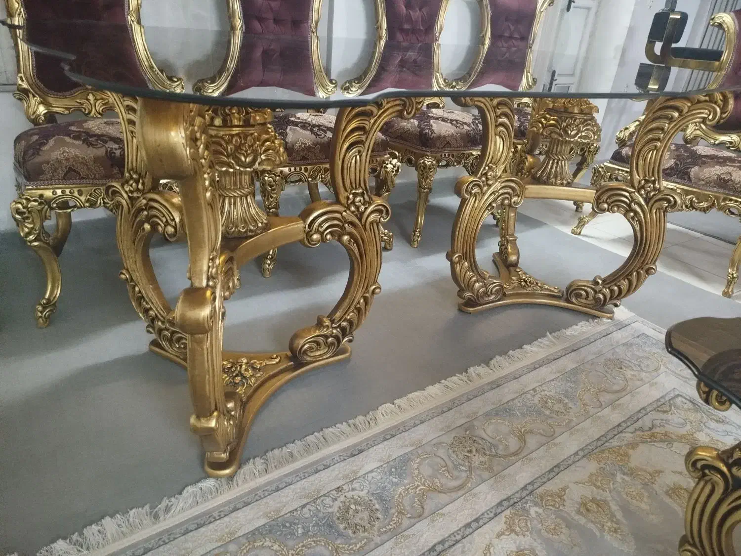 میز 6نفره ب همراه یک میز عسلی سلطنتی|میز و صندلی غذاخوری|خوی, |دیوار