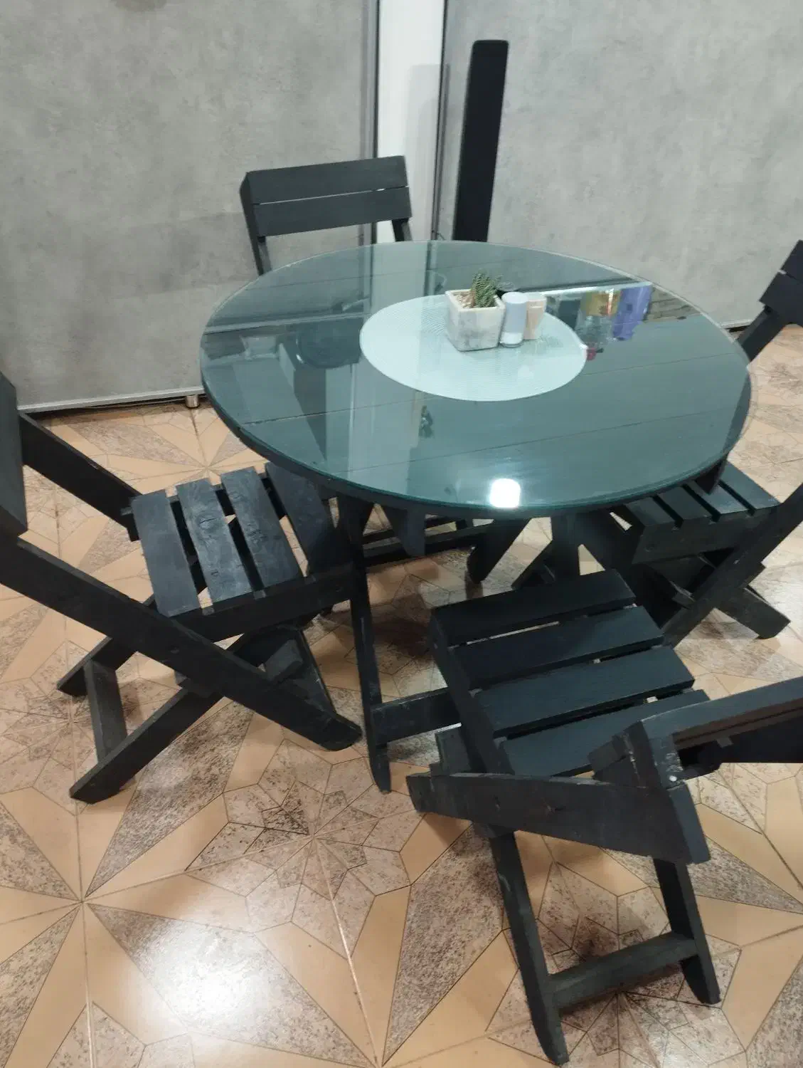 میزو صندلی چوبی تاشوی چهار نفره 3دست|میز و صندلی غذاخوری|مهاباد (آذربایجان غربی), |دیوار