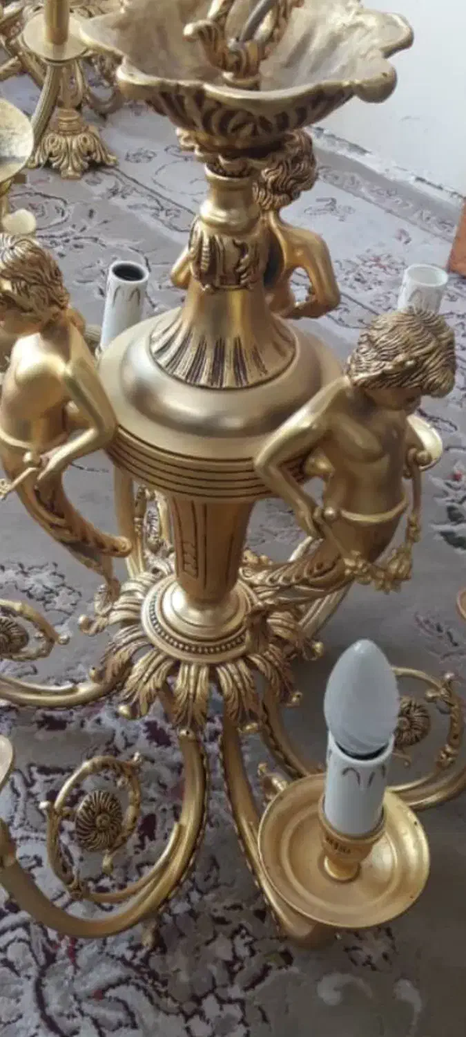 لوستر برنجی آب طلا|لوستر و چراغ آویز|تهران, حر|دیوار