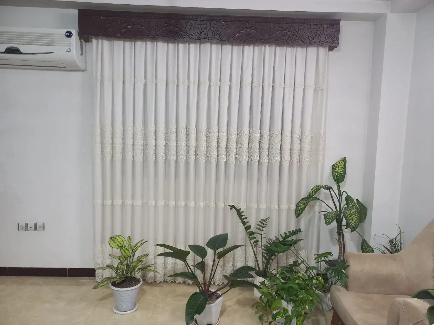 پرده حریر طرح دار|پرده، رانر، رومیزی|قائم‌شهر, |دیوار