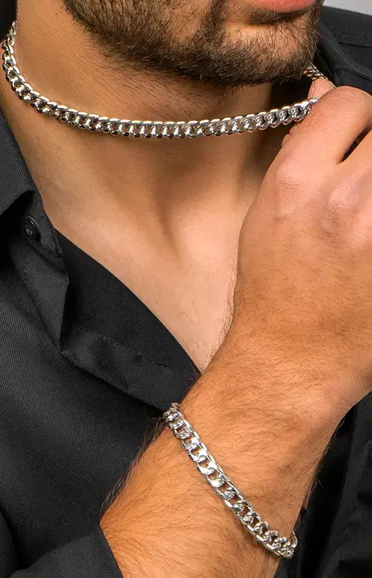 نیم ست دستبند و گردنبند Cartier مردانه مدل کارتیر|بدلیجات|مشهد, چهنو|دیوار