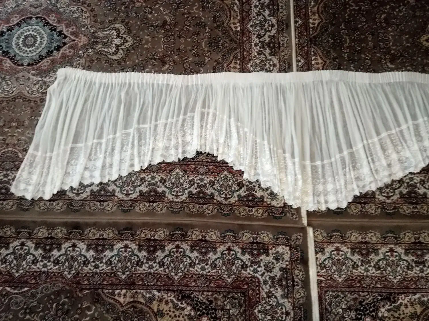 پرده حریر سفید|پرده، رانر، رومیزی|سنندج, |دیوار