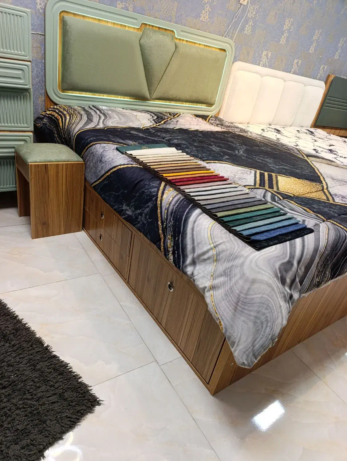 فروش سرویس خواب دونفره مدل الماس|تخت و سرویس خواب|مشکیندشت, |دیوار