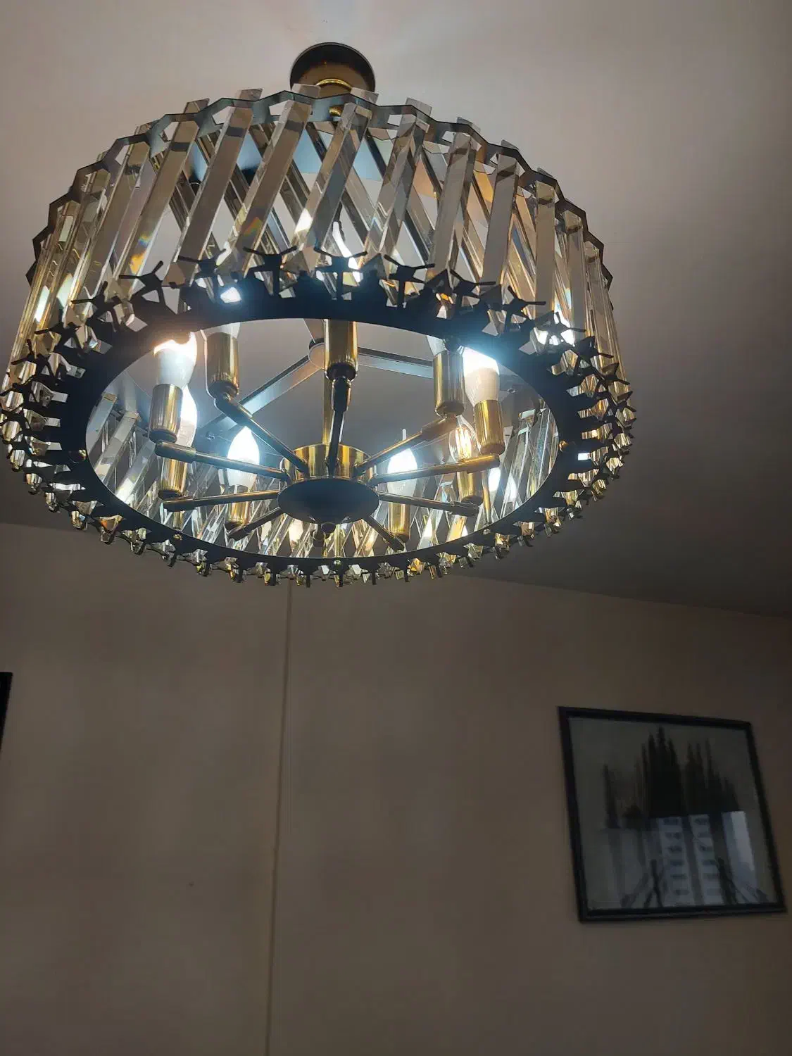 لوستر ۱۰ شاخه کریستالی|لوستر و چراغ آویز|پردیس, فاز ۵|دیوار